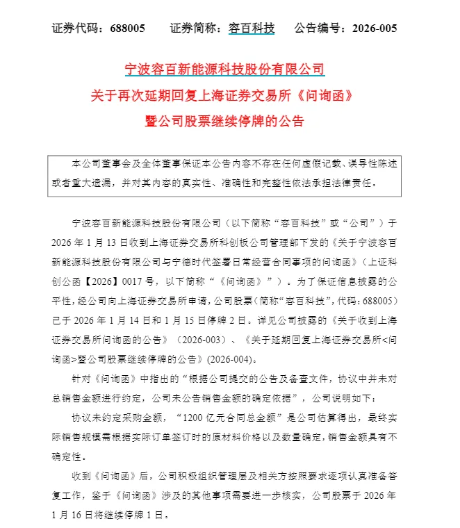 签下千亿锂电大单?容百科技被证监会立案调查!(2) 签下千亿锂电大单?容百科技被证监会立案调查!(2)