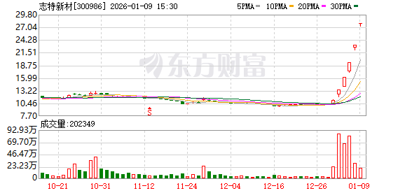 志特新材20CM五连板成今年首只翻倍股 盘中创历史新高A股名单一览(1)
