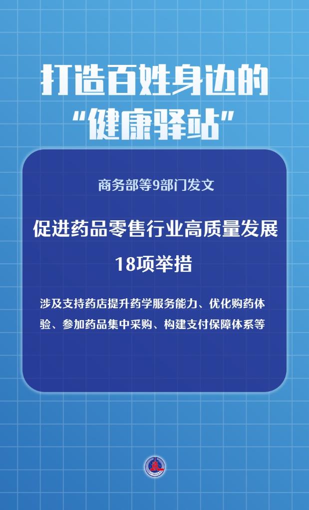 打造“健康驿站”!9部门发文促药品零售行业高质量发展(1) 打造“健康驿站”!9部门发文促药品零售行业高质量发展(1)